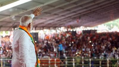 Prime Minister Narendra Modi during a public meeting in Kendrapara, Odisha on Wednesday. (BJP Photo) Prime Minister Narendra Modi during a public meeting in Kendrapara, Odisha on Wednesday. (BJP Photo)