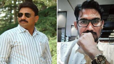 Pune court on Thursday extended the police custody of two suspended doctors of Sassoon General Hospital Ajay Taware (L) and Shrihari Harnol (R), and mortuary assistant Atul Ghatkamble till June 5. (HT)