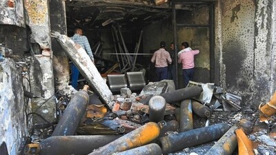 Remnants of the Baby Care New Born hospital in Vivek Vihar. (Raj K Raj/HT Photo) Remnants of the Baby Care New Born hospital in Vivek Vihar. (Raj K Raj/HT Photo)
