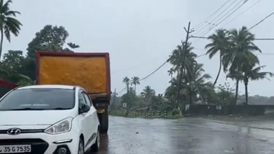 Rainfall visuals from Kottayam district in Kerala on Thursday. (ANI) Rainfall visuals from Kottayam district in Kerala on Thursday. (ANI)