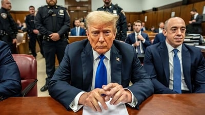 Former US President and Republican presidential candidate Donald Trump attends his criminal trial at Manhattan Criminal Court in New York City, on May 30, 2024.(Photo by Mark Peterson / POOL / AFP) (AFP) Former US President and Republican presidential candidate Donald Trump attends his criminal trial at Manhattan Criminal Court in New York City, on May 30, 2024.(Photo by Mark Peterson / POOL / AFP) (AFP)