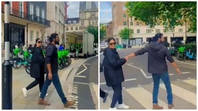 Katrina Kaif with Vicky Kaushal during an outing in London. (Pic: Reddit) Katrina Kaif with Vicky Kaushal during an outing in London. (Pic: Reddit)