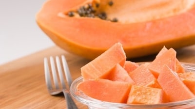 1. Papaya: Unripe or semi-ripe papaya contains a latex substance and an enzyme called papain, which can cause contractions of the uterus and potentially lead to miscarriage or premature labour. Ripe papaya is considered safer to consume in moderation. (Unsplash) 1. Papaya: Unripe or semi-ripe papaya contains a latex substance and an enzyme called papain, which can cause contractions of the uterus and potentially lead to miscarriage or premature labour. Ripe papaya is considered safer to consume in moderation. (Unsplash)