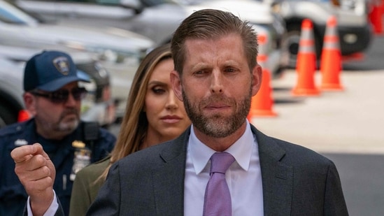 In the video, Eric claimed that he believes his father will win the hush money case because “we are right” or “we are white”. (Getty Images via AFP)