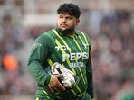 Pakistan's Azam Khan walks back to the changing rooms after losing his wicket. Pakistan's Azam Khan walks back to the changing rooms after losing his wicket.