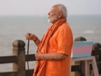 Prime Minister Narendra Modi performs 'Surya Puja' at the Vivekananda Rock Memorial, in Kanniyakumari (PTI)