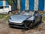 The Porsche car was found without number plate in Pune. (PTI) The Porsche car was found without number plate in Pune. (PTI)