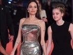 Angelina Jolie dresses up in silver bodycon gown with Zahara Jolie-Pitt and Shiloh for Eternals premiere