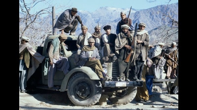 Afghan Mujahideen fought against the Soviet invasion of Afghanistan during the 1980s. The invasion started on December 25, 1979. This photograph was taken in Asmar in the Kunar Province of Afghanistan. (Pascal Manoukian/Sygma via Getty Images)