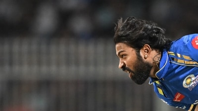 Hardik Pandya bowled sparingly for much of the first half of the IPL (AFP) Hardik Pandya bowled sparingly for much of the first half of the IPL (AFP)
