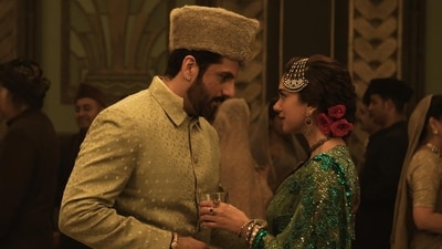 Fardeen Khan and Aditi Rao Hydari in Heeramandi. Fardeen Khan and Aditi Rao Hydari in Heeramandi.