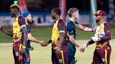 West Indies defeated Australia by 35 runs. West Indies defeated Australia by 35 runs.