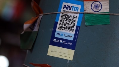 Paytm share price: A QR code for the Paytm digital payment system at a store in Mumbai, India. (Bloomberg) Paytm share price: A QR code for the Paytm digital payment system at a store in Mumbai, India. (Bloomberg)