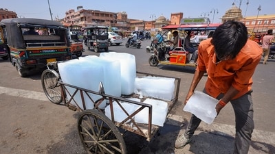 A vendor sells ice on a hot summer day, in Jaipur (PTI) A vendor sells ice on a hot summer day, in Jaipur (PTI)