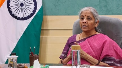 Union Minister Nirmala Sitharaman during a meeting in New Delhi. (PTI)