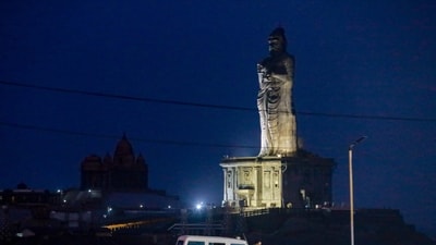 Kanyakumari: View of the Vivekananda Rock Memorial, in Kanyakumari, Friday, May 31, 2024. (PTI Photo)
(PTI05_31_2024_000295B) (PTI) Kanyakumari: View of the Vivekananda Rock Memorial, in Kanyakumari, Friday, May 31, 2024. (PTI Photo)
(PTI05_31_2024_000295B) (PTI)