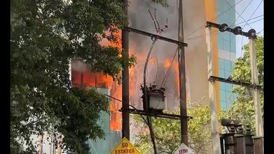 The first incident was a massive fire at an IT company in Sector 63 locality while the other reported at a grocery store at a high-rise complex at Sector 120. (HT Photo) The first incident was a massive fire at an IT company in Sector 63 locality while the other reported at a grocery store at a high-rise complex at Sector 120. (HT Photo)