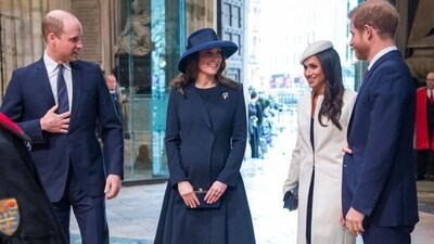 (L-R) Britain's Prince William, Duke of Cambridge, Britain's Catherine, Duchess of Cambridge, US actress Meghan Markle and her fiancee Britain's Prince Harry attend a Commonwealth Day Service at Westminster Abbey. (AFP) (L-R) Britain's Prince William, Duke of Cambridge, Britain's Catherine, Duchess of Cambridge, US actress Meghan Markle and her fiancee Britain's Prince Harry attend a Commonwealth Day Service at Westminster Abbey. (AFP)
