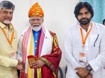 AP Exit Poll 2024 Live: Prime Minister Narendra Modi being greeted by TDP President N Chandrababu Naidu and Jana Sena Party president K Pawan Kalyan (PK) in Varanasi. AP Exit Poll 2024 Live: Prime Minister Narendra Modi being greeted by TDP President N Chandrababu Naidu and Jana Sena Party president K Pawan Kalyan (PK) in Varanasi.