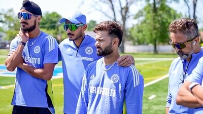New York, May 29 (ANI): Team India's Rishabh Pant and teammates during a training session ahead of their ICC T20 World Cup opening match against Ireland on June 5 (ANI) New York, May 29 (ANI): Team India's Rishabh Pant and teammates during a training session ahead of their ICC T20 World Cup opening match against Ireland on June 5 (ANI)