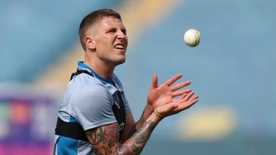 England's Brydon Carse during a practice session. (REUTERS)