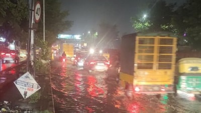 Rain battered parts of Bengaluru for several hours on Saturday. (@blrcitytraffic/X)