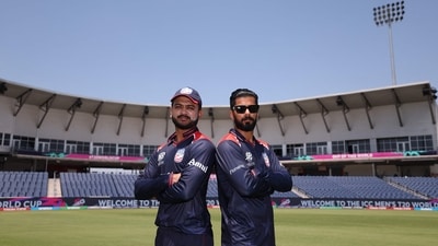 Monank Patel and Ali Khan of the USA (Getty Images via AFP) Monank Patel and Ali Khan of the USA (Getty Images via AFP)