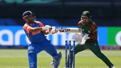 Pant (53 in 32b, 4x4, 4x6), who was making his India comeback after that horrific car accident in December 2022, and Hardik Pandya (40 not out, 23b, 2x4, 4x6) led India to a competitive 182 for five after opting to bat first. (Getty Images) Pant (53 in 32b, 4x4, 4x6), who was making his India comeback after that horrific car accident in December 2022, and Hardik Pandya (40 not out, 23b, 2x4, 4x6) led India to a competitive 182 for five after opting to bat first. (Getty Images)