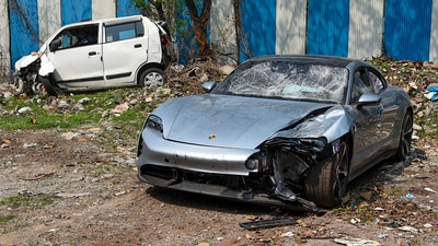 The Porsche car was found without number plate in Pune. The Porsche car was found without number plate in Pune.
