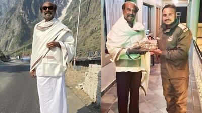 Rajinikanth's pictures from his spiritual sojourn are making rounds on social media. Rajinikanth's pictures from his spiritual sojourn are making rounds on social media.