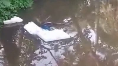 EVM and VVPAT machine were reportedly thrown in water by a mob in Kultai, South 24 Parganas (PTI) EVM and VVPAT machine were reportedly thrown in water by a mob in Kultai, South 24 Parganas (PTI)