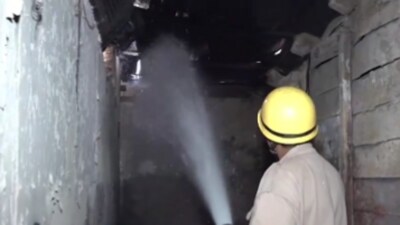 The firefighters took around four hours to bring the fire under control (Twitter/ video screengrab) The firefighters took around four hours to bring the fire under control (Twitter/ video screengrab)