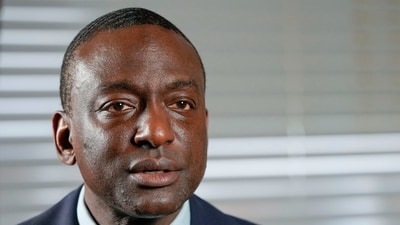 FILE - New York City Council candidate Yusef Salaam speaks during an interview with The Associated Press, on May 24, 2023, in New York. Donald Trump was found guilty in same courthouse where five Black and Latino youths, including Salaam, were wrongly convicted 34 years ago in the 1989 vicious attack on a white female jogger. (AP Photo/Mary Altaffer, File) (AP) FILE - New York City Council candidate Yusef Salaam speaks during an interview with The Associated Press, on May 24, 2023, in New York. Donald Trump was found guilty in same courthouse where five Black and Latino youths, including Salaam, were wrongly convicted 34 years ago in the 1989 vicious attack on a white female jogger. (AP Photo/Mary Altaffer, File) (AP)