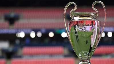 The UEFA Champions League trophy is displayed at Wembley stadium, in London on the eve of the UEFA Champions League final football match between Borussia Dortmund and Real Madrid. (AFP) The UEFA Champions League trophy is displayed at Wembley stadium, in London on the eve of the UEFA Champions League final football match between Borussia Dortmund and Real Madrid. (AFP)