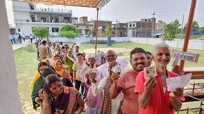 Voters in Maharajganj during the seventh phase of the 2024 Lok Sabha polls on Saturday. (ANI PHOTO) Voters in Maharajganj during the seventh phase of the 2024 Lok Sabha polls on Saturday. (ANI PHOTO)