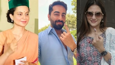 Bollywood celebrities head to polling booths in places like Mandi, Chandigarh and Kolkata to cast votes in the final phase of Lok Sabha election 2024. Bollywood celebrities head to polling booths in places like Mandi, Chandigarh and Kolkata to cast votes in the final phase of Lok Sabha election 2024.