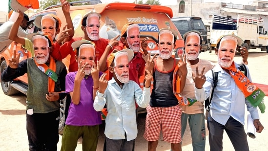 People wearing Prime Minister Narendra Modi's face in Rajasthan. (File photo)