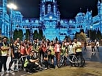 Midnight cyclists love how the city's buildings and monuments such as the CSMT, get all lit up night 