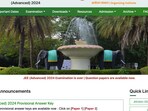 IIT JEE Advanced Answer Key Live: Provisional answer keys released (jeeadv.ac.in, screenshot)