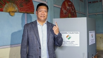Arunachal Pradesh Chief Minister Pema Khandu on polling day (Pema Khandu-X) Arunachal Pradesh Chief Minister Pema Khandu on polling day (Pema Khandu-X)