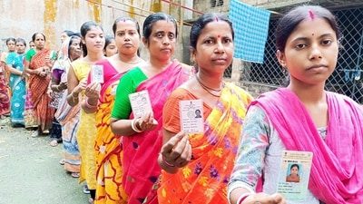 Nadia, May 13 (ANI): Women voters stand in queue to cast their votes for the fourth phase of the Lok Sabha elections, in Nadia on Monday. (ANI Photo) (CEOWestBengal-X) Nadia, May 13 (ANI): Women voters stand in queue to cast their votes for the fourth phase of the Lok Sabha elections, in Nadia on Monday. (ANI Photo) (CEOWestBengal-X)