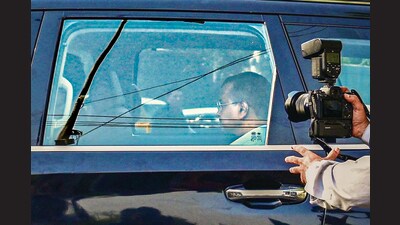Chief minister Arvind Kejriwal reaches Tihar Jail on Sunday. (Vipin Kumar/HT Photo) Chief minister Arvind Kejriwal reaches Tihar Jail on Sunday. (Vipin Kumar/HT Photo)