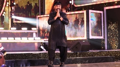 Kamal Haasan at the audio launch of Indian 2's album. Kamal Haasan at the audio launch of Indian 2's album.