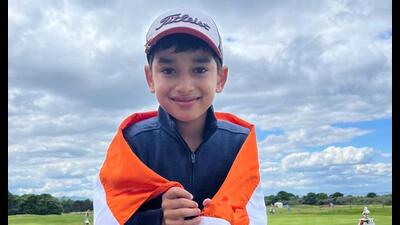 Nihaal started playing golf at the age of two and is often seen practising at the Chandigarh Golf Club greens. (Ht photo)