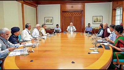 Prime Minister Narendra Modi holds a meeting to review the post-cyclone situation, in New Delhi on Sunday. (ANI) Prime Minister Narendra Modi holds a meeting to review the post-cyclone situation, in New Delhi on Sunday. (ANI)