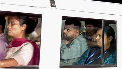 Suspended JD(S) MP Prajwal Revanna was arrested by SIT in the alleged obscene video case at the Bengaluru airport on Friday. (ANI) Suspended JD(S) MP Prajwal Revanna was arrested by SIT in the alleged obscene video case at the Bengaluru airport on Friday. (ANI)