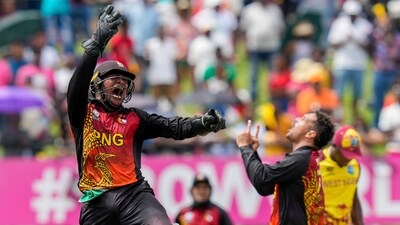 For PNG's bowling department, Assad Vala took two wickets. (AP) For PNG's bowling department, Assad Vala took two wickets. (AP)