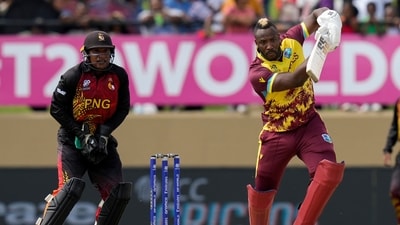 Chasing 137, West Indies cruised to 137/5 in 19 overs, courtesy of an unbeaten knock of 42 runs off 27 balls by Roston Chase. (AP) Chasing 137, West Indies cruised to 137/5 in 19 overs, courtesy of an unbeaten knock of 42 runs off 27 balls by Roston Chase. (AP)