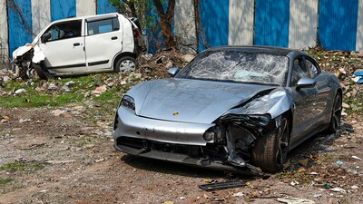 Pune Porsche accident: The car was found without number plate. (PTI) Pune Porsche accident: The car was found without number plate. (PTI)