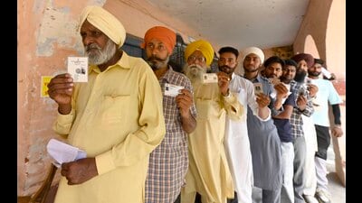 The district election officer had set a target of a minimum of 70% polling. (HT Photo) The district election officer had set a target of a minimum of 70% polling. (HT Photo)